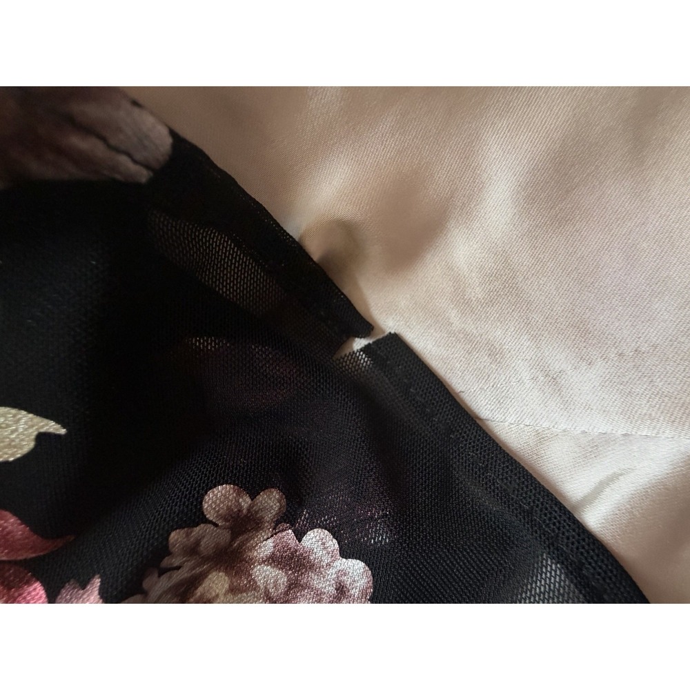 Betsy & Adam Floral Maxi Dress Sz 6 Black Pink Halter Empire Waist Formal - Picture 7 of 8
